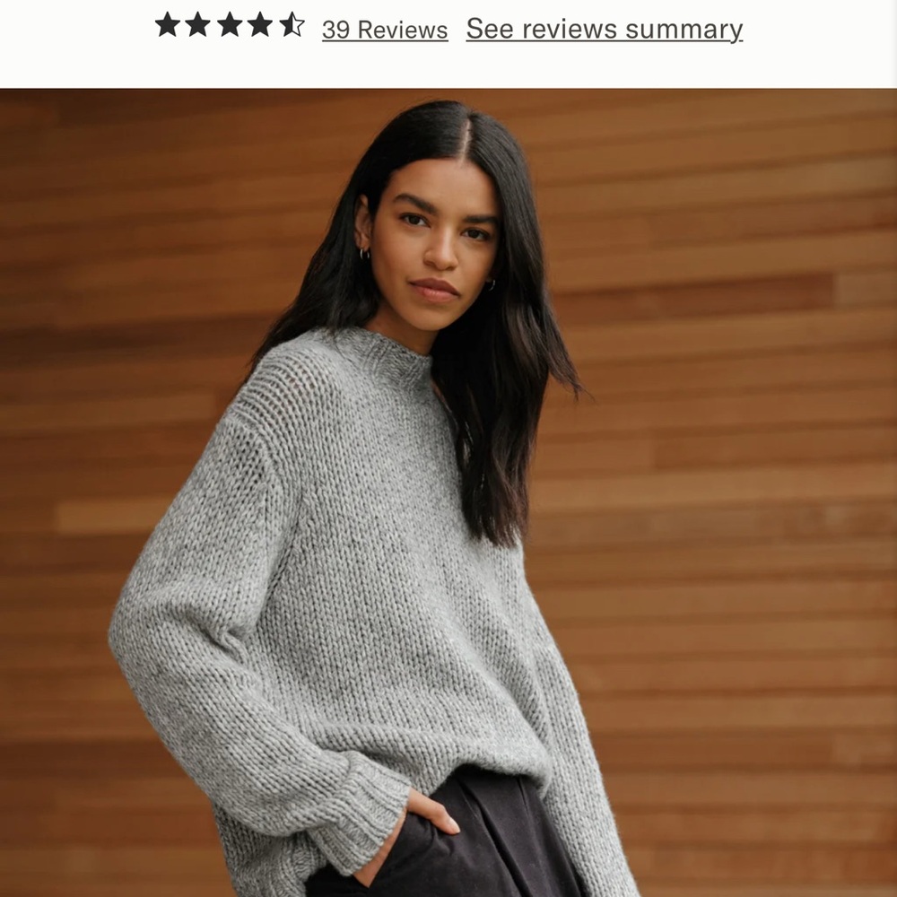 Jenni Kayne Moritz Mockneck Pullover Grey Marl XS perfect condition